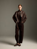 Espresso Brown Lambskin Biker Jacket