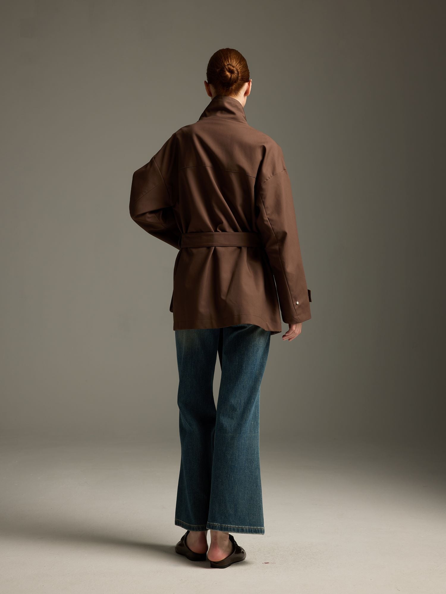 Belted High-Collar Utility Jacket