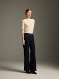 High-Waist Flared Dark Indigo Jeans