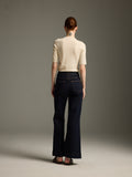 High-Waist Flared Dark Indigo Jeans