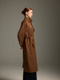 Chocolate Trench Coat with Belted Silhouette