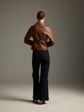 Chestnut Brown Lambskin Wrap Jacket