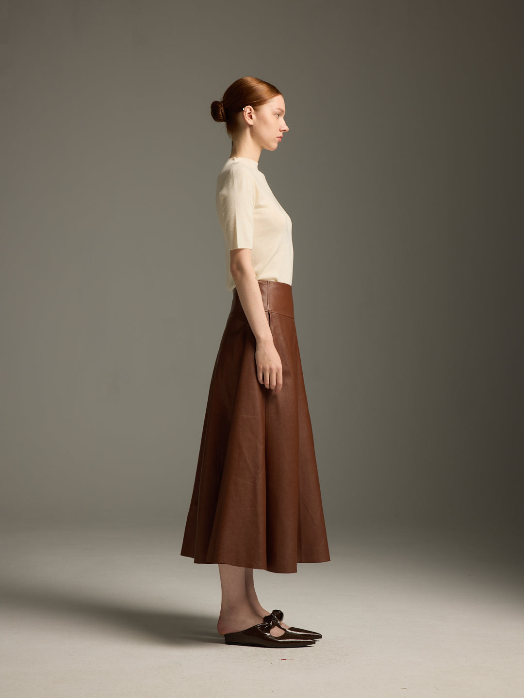 Chestnut Brown Lambskin Wrap Jacket