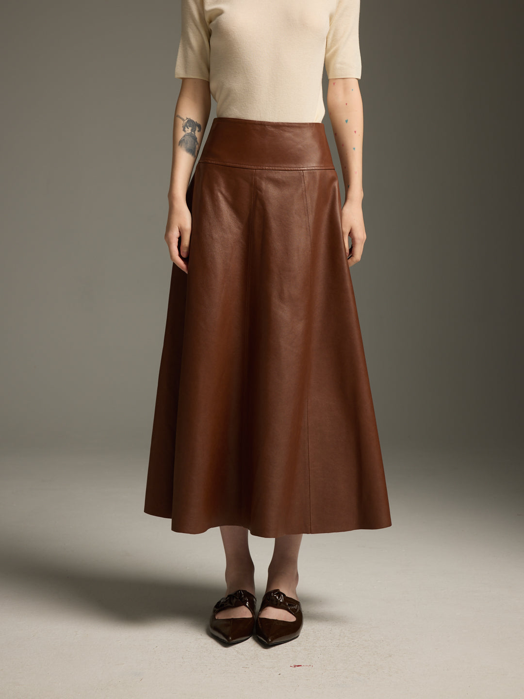 Chestnut Brown Lambskin Wrap Jacket