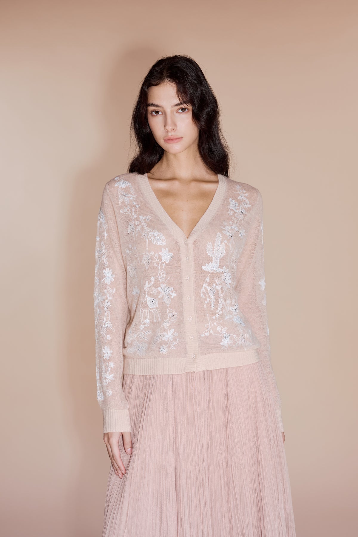Peach Sparkly Cardigan