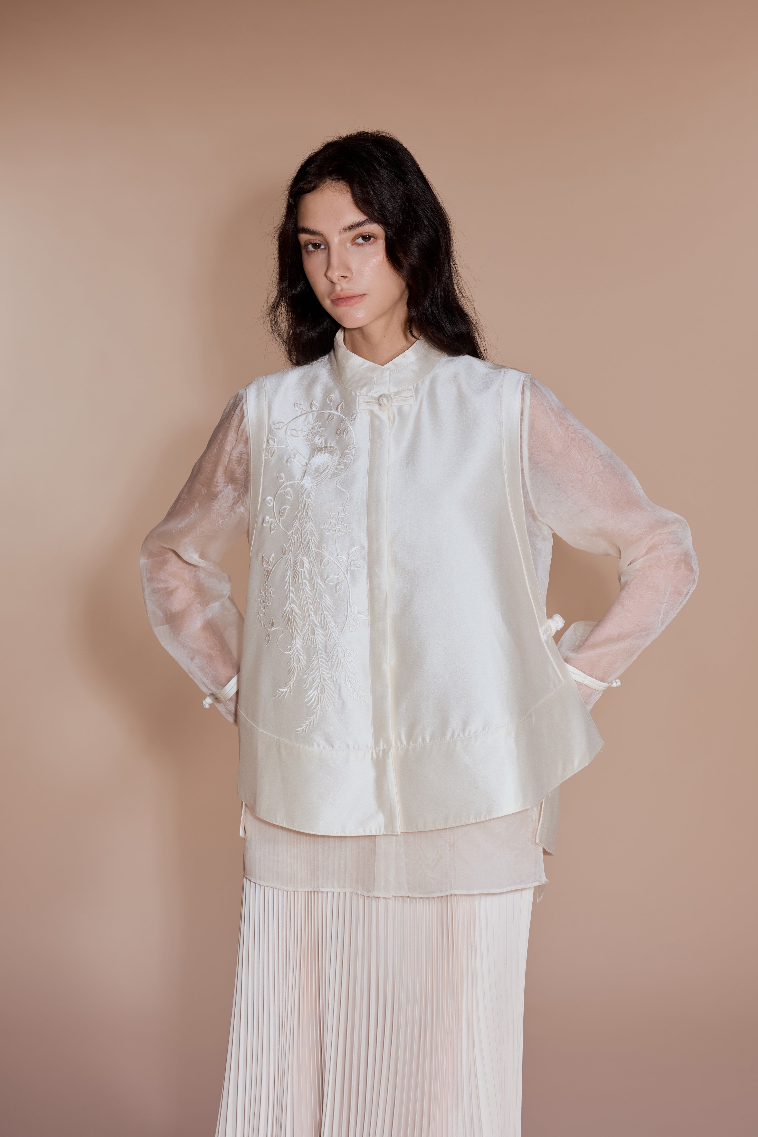 Oriental Vest with Scoop hem