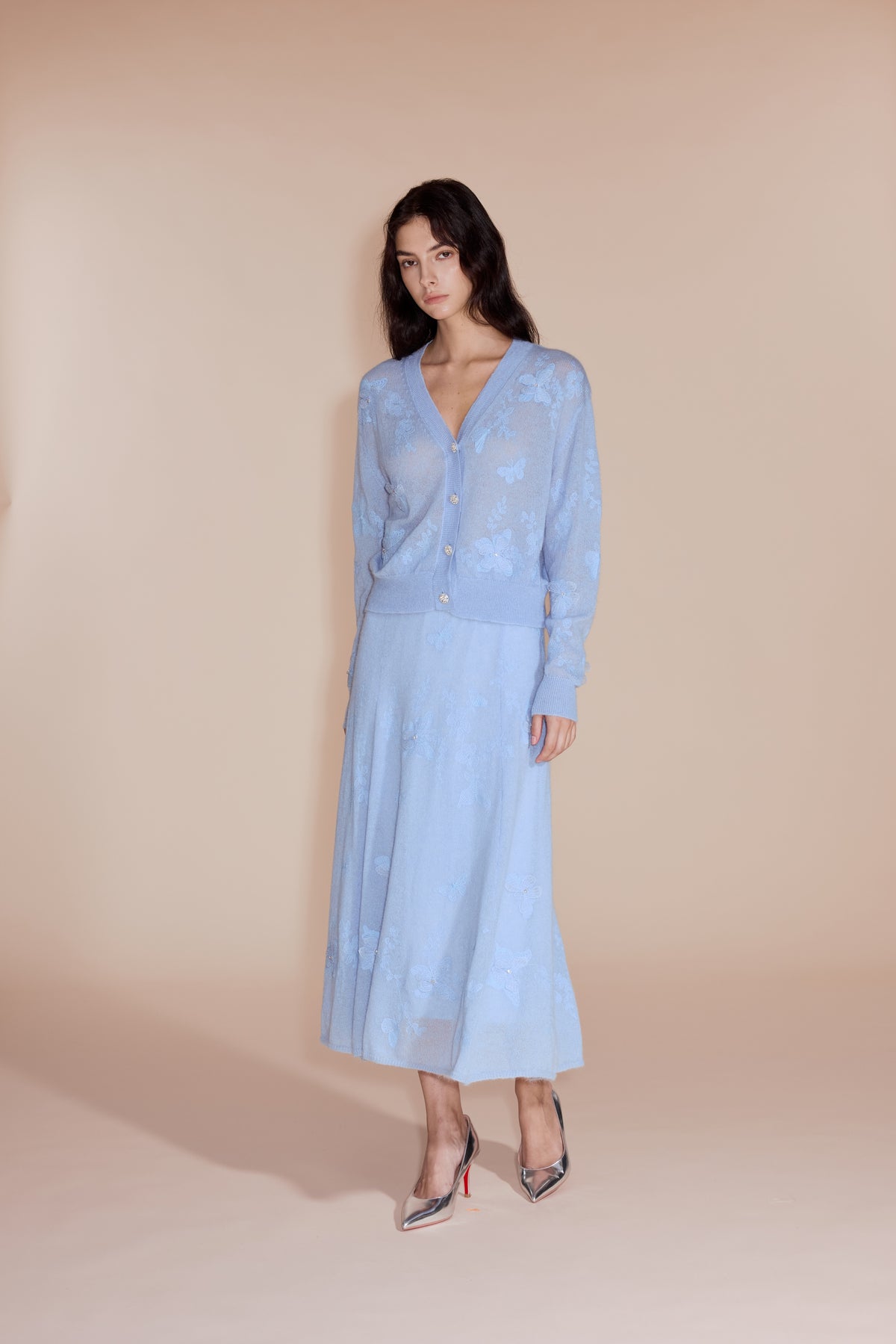 Blue butterfly wool set