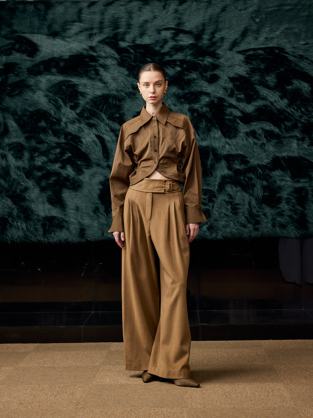 The Riviera Linen-Blend Arc Shirt Brown & Beige