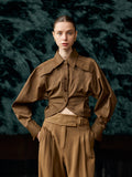 The Riviera Linen-Blend Arc Shirt Brown & Beige