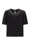 Starry black short sleeve sweater
