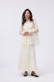 Beige Sheer Silk Embroidered Oriental Blouse