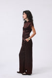 Chocolate Brown Oriental Set with Natural Tiger Eye Detailing