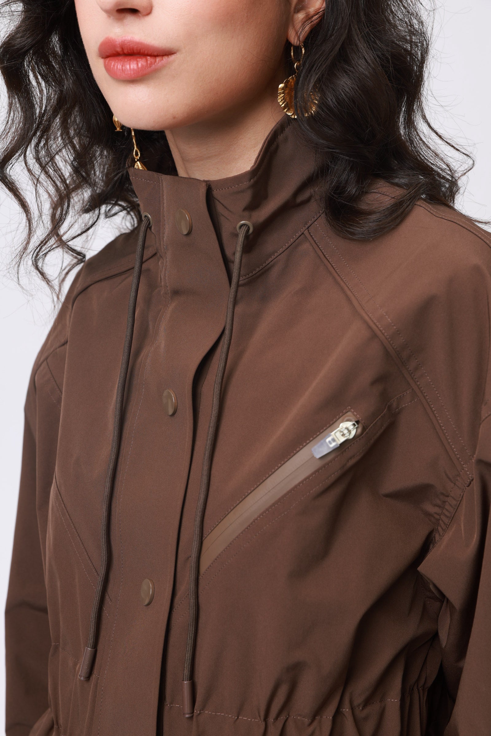 Waterproof Cinched Waist Utility Jacket