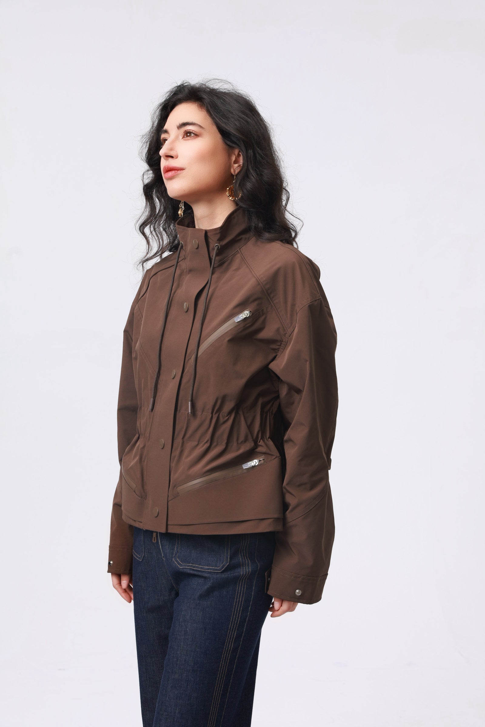 Waterproof Cinched Waist Utility Jacket